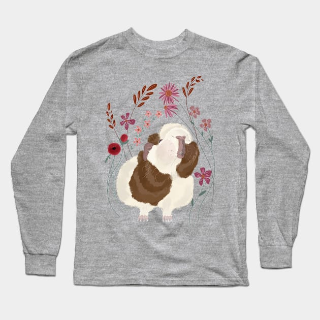 Floral Guinea Pig Long Sleeve T-Shirt by Blossom & Ivy